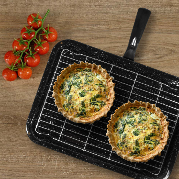 Small Grill Pan + Rack and Detachable Handle for BELLING Oven Cooker