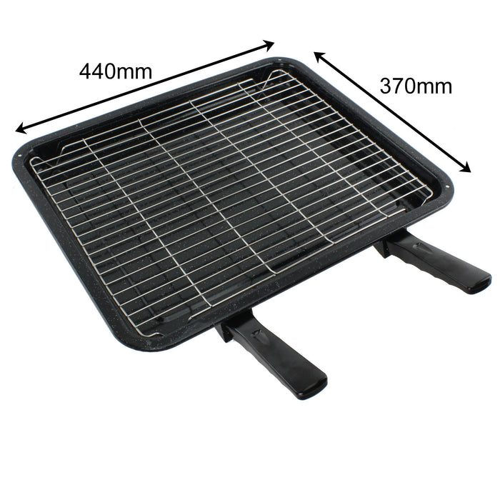 Extra Large Enamel Grill Tray & Rack for IKEA Oven Cooker (370 x 440mm)