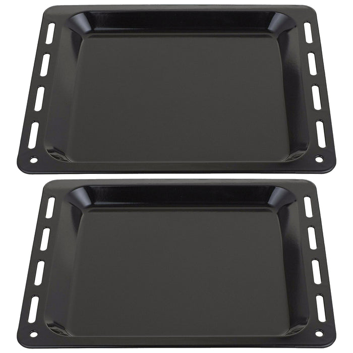 Baking Tray Enamelled Pan for Hotpoint Oven Cooker (448mm x 360mm x 25mm, Pack of 2)