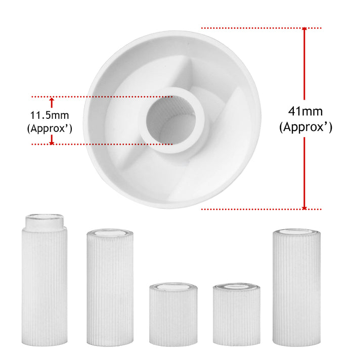 UNIVERSAL White CONTROL KNOB & ADAPTORS for FRIGIDAIRE Cooker Oven Hob x 2