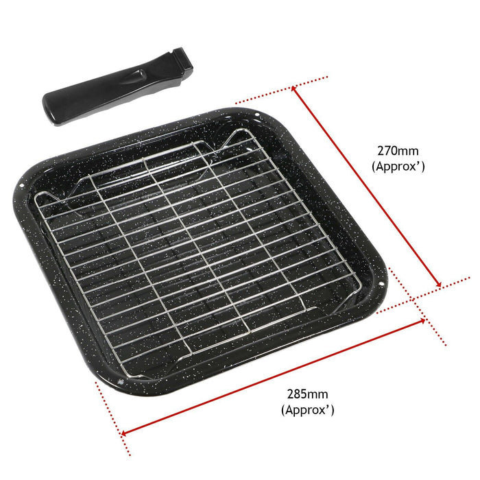 Small Square Grill Pan, Rack & Detachable Handle for New World Non-Stick (Black, 285 mm x 275 mm)