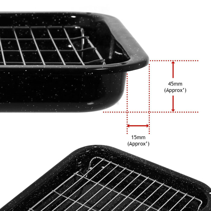 Small Square Grill Pan, Rack & Detachable Handle for New World Non-Stick (Black, 285 mm x 275 mm)