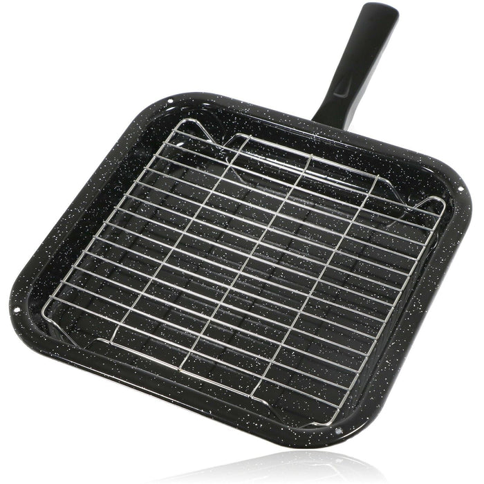 Small Square Grill Pan, Rack & Detachable Handle for Bosch Non-Stick (Black, 285 mm x 275 mm)