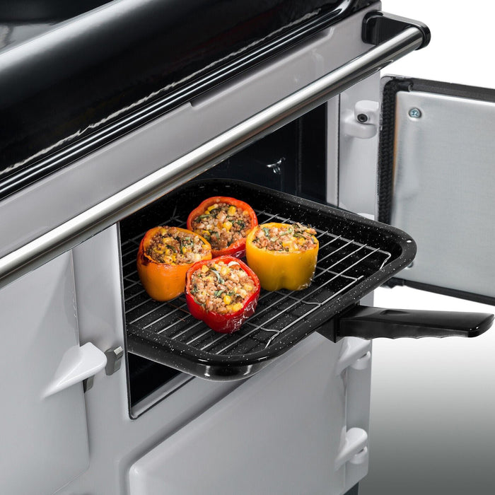 Small Square Grill Pan, Rack & Detachable Handle for Zanussi Non-Stick (Black, 285 mm x 275 mm)
