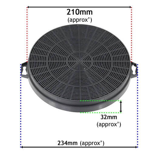 Carbon Charcoal Vent Filter for Cata CH60SS CH70SS CH90SS Cooker Extractor Hood