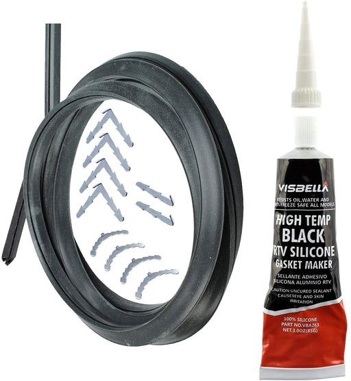 Door Seal + Silicone Glue for RANGEMASTER Oven Cooker 3m Cut to Size (3 & 4 sided, Rounded + 90º Clips)