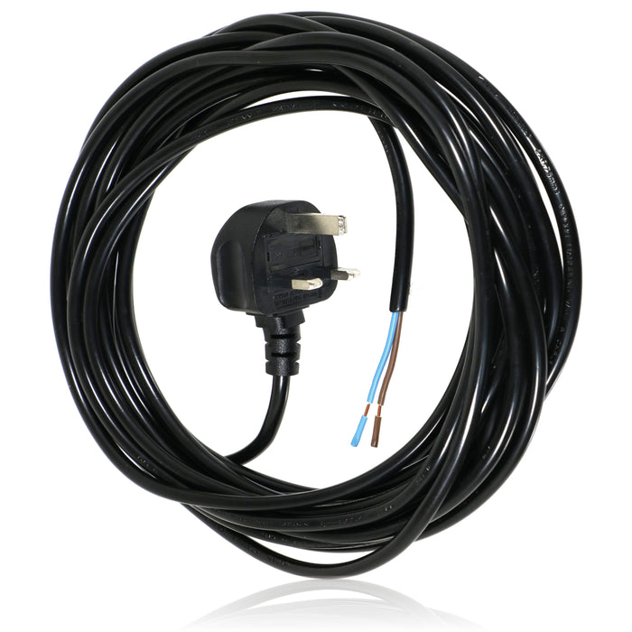 Power Cable for Yard Force Lawnmower & Garden Strimmer Mains Power Lead (UK Plug, Black, 8.4m)