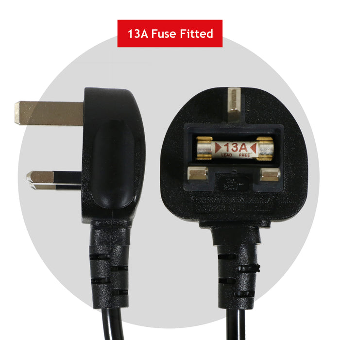 Power Cable for Numatic Charles CVC370 Vacuum Cleaner Mains Power Lead (UK Plug, Black, 8.4m)