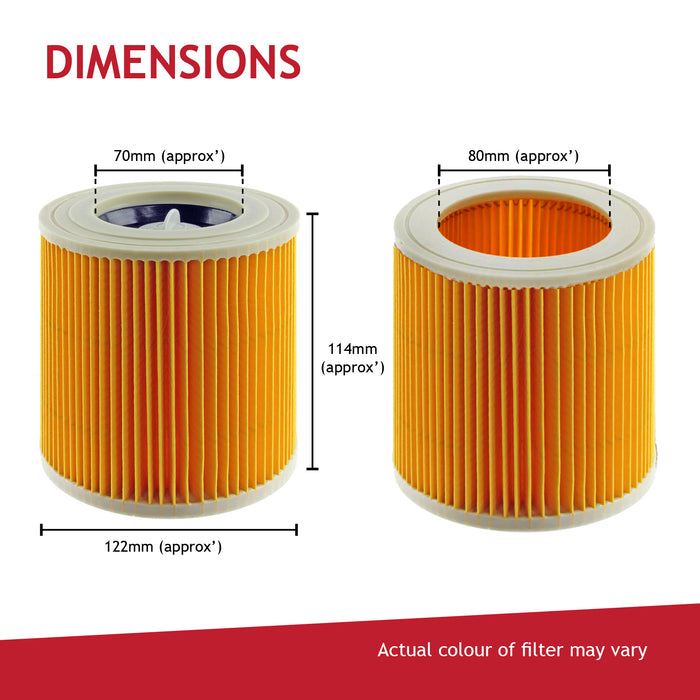 Vacuum Cleaner Dust Bags + Filter Cartridge compatible with Karcher WD3 WD3P MV3 Wet & Dry (Pack of 10 + Fresheners)