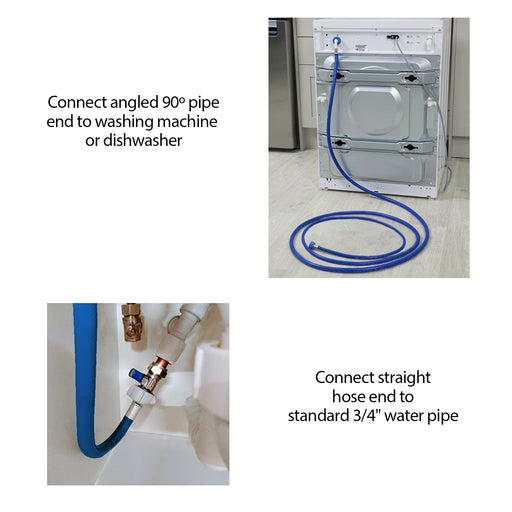 Universal 5m Cold Water Fill Hose for Dishwasher & Washing Machine (Extra Long 5 metres, Blue)