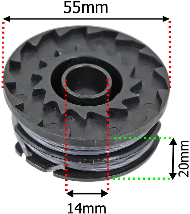 Line & Spool for MOUNTFIELD MT48Li Freedom 48 2015 2016 Strimmer Trimmer 3m (Pack of 3)