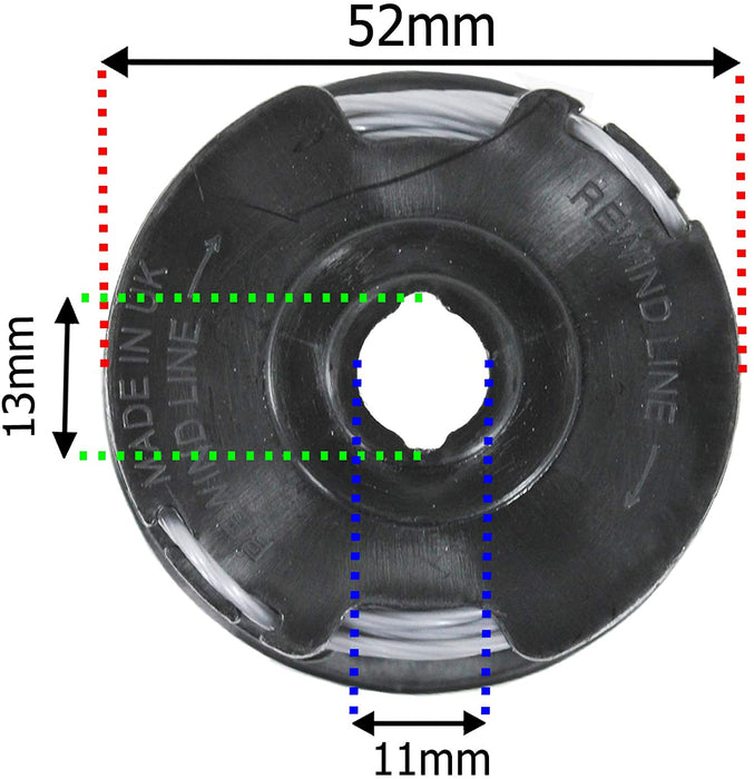 Line & Spool for MOUNTFIELD MT48Li Freedom 48 2015 2016 Strimmer Trimmer 3m (Pack of 2)
