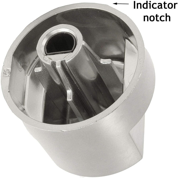 Short & Long Stem Knobs for Stoves 444445538 444445539 444445572 Oven Cooker (Pack of 6, Silver)