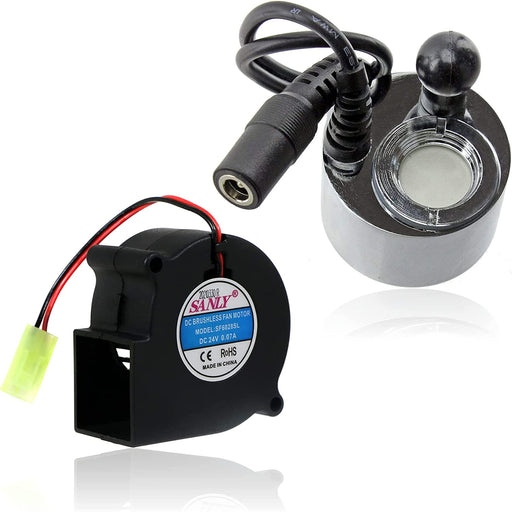 Electric Heater Fan Unit compatible with Dimplex DC 24v + Optimyst Glass Disk Transducer