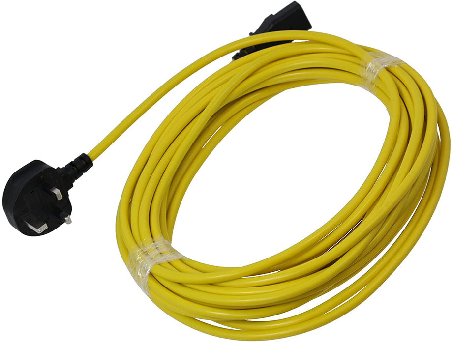 Mains Power Cable + Plug for Karcher Vacuum Cleaner T7/1 T9/1 T10/1 T12/1 12M UK plug