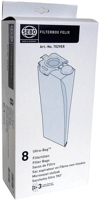 SEBO Vacuum Cleaner Dust Bags Genuine Felix Dart UltraBag 7029ER (Pack of 8)