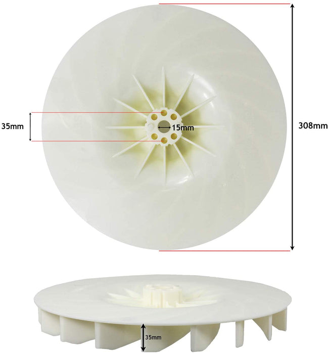 Impeller Fan for MCGREGOR MEH1430A MEH1533A MEH1533M MEH1735A Hover Lawnmower