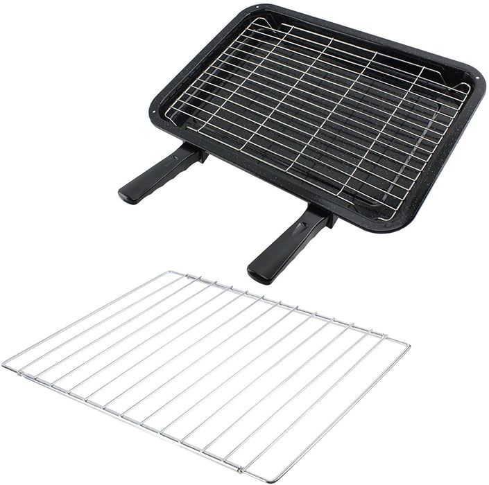 Medium Grill Pan, Rack & Dual Detachable Handles with Adjustable Shelf 