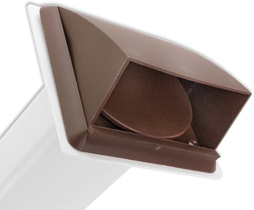 Universal Wall Vent Kit Tumble Dryer Hose External Pipe Outlet Cover Brown 4"