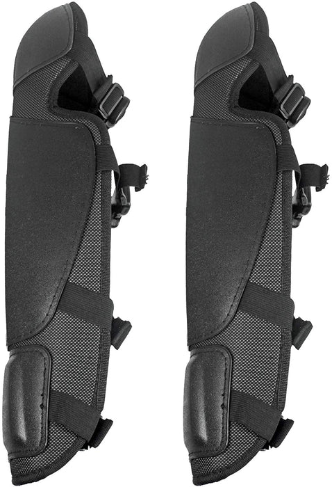 Knee & Shin Guards for Grass Brushcutter / Rotavator (One Size, Black, 2 Pairs)