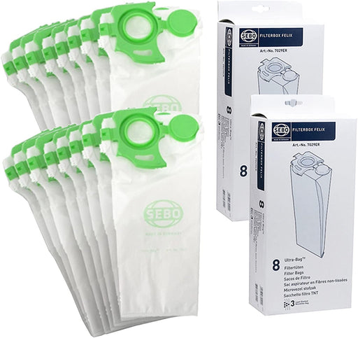 SEBO Vacuum Cleaner Dust Bags Genuine Felix UltraBag 7029ER (Pack of 16)