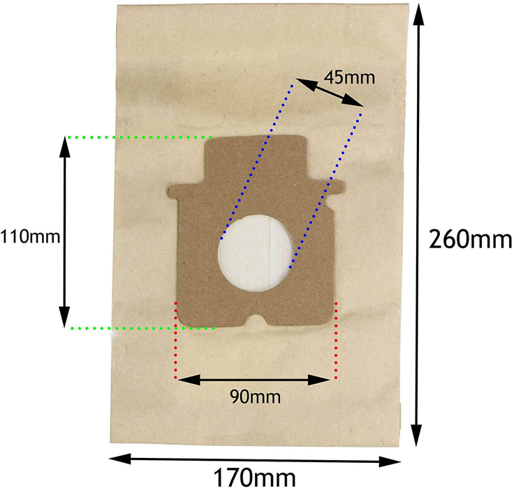 Dust Bags for Panasonic Vacuum Cleaner MC-E (Pack of 20)