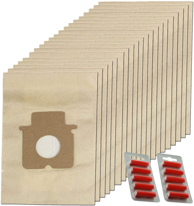Dust Bags for Panasonic Vacuum Cleaner MC-E (Pack of 20 + 10 Fresheners)
