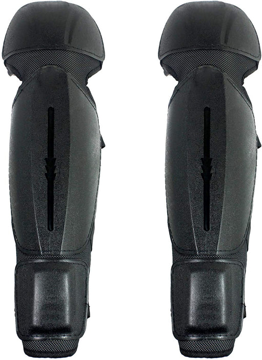 Knee & Shin Guards for Grass Strimmer / Trimmer (One Size, Black, 2 Pairs)