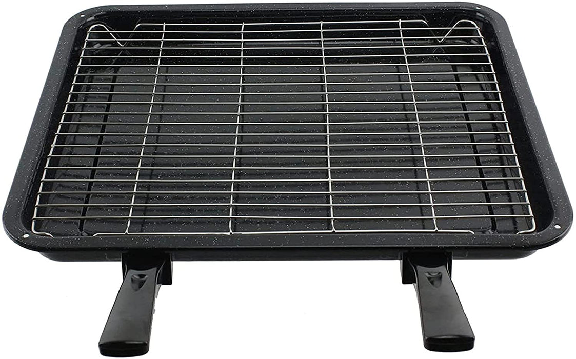 Extra Large Enamel Grill Tray & Rack for BAUMATIC Oven Cooker (370 x 440mm)