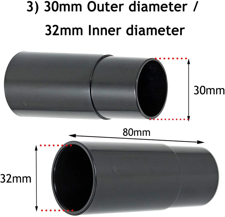 SPARES2GO 30mm 32mm 35mm 38mm Sander Planer Dust Extractor Power Tool Adapters for Numatic Vacuum Cleaners (Pack of 10)