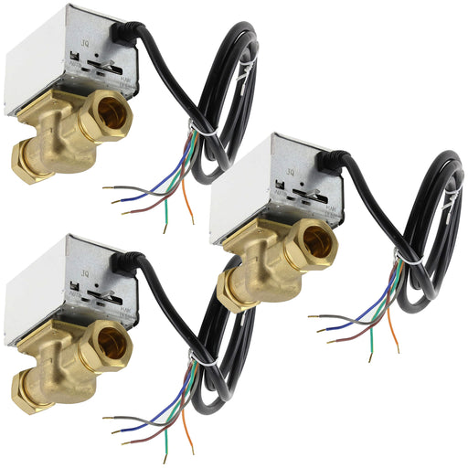 Motorised 2 Port Inline Zone Valve for HONEYWELL V4043 Central Heating Boiler Systems 22mm (Pack of 3)