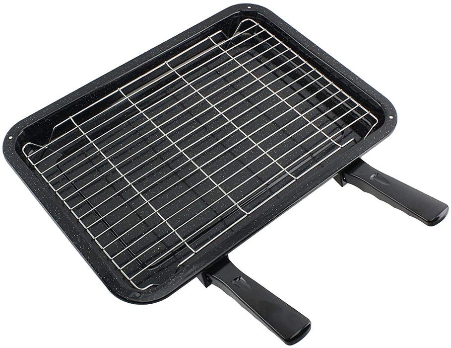 Large Grill Pan, Rack & Dual Detachable Handles with Adjustable Shelf for DE DIETRICH Oven Cookers