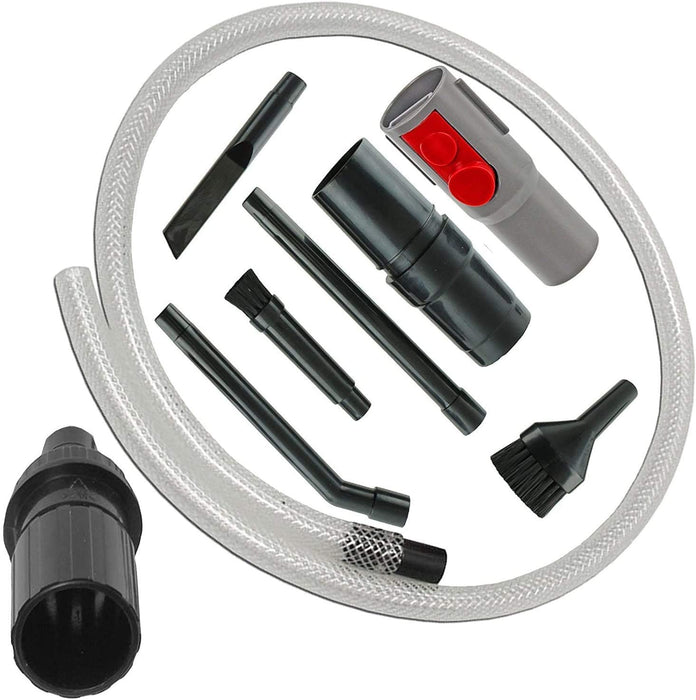 Micro PC Desk Car Cleaning Kit + Extra Long Extendable Quick Release Hose for Dyson V7 V8 SV10 SV11 Cordless Vacuum Cleaner