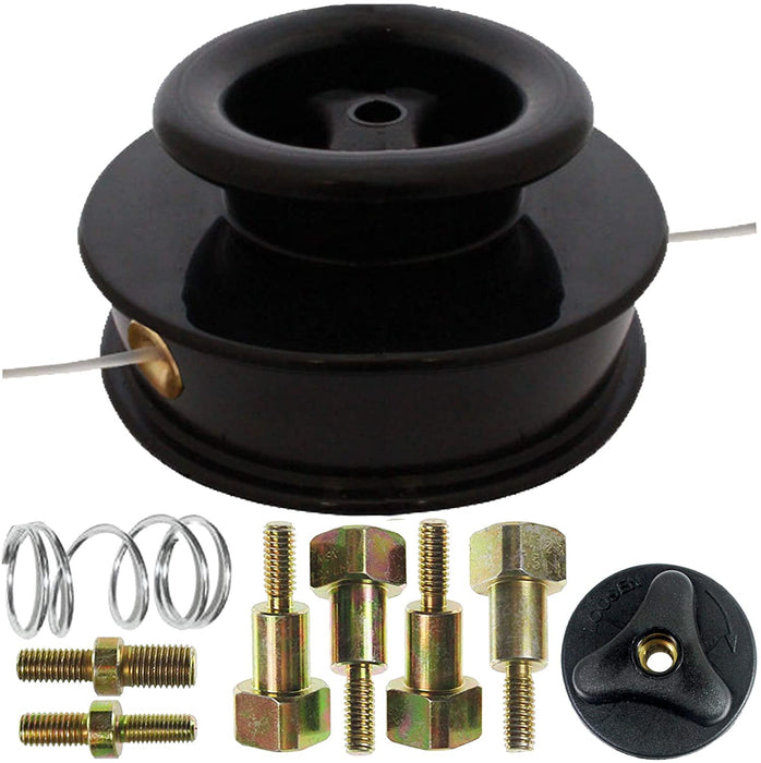 UNIVERSAL Dual Line Manual Feed Head with Bolts + Refill for Strimmer/Trimmer/Brushcutter