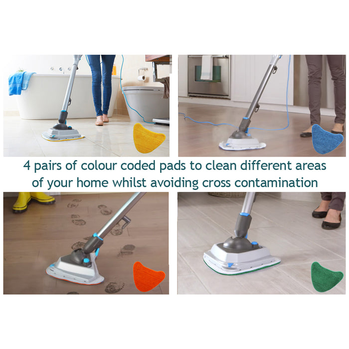 Premium Cover Pads for Vax S86-CCM-3 S86-MC-C S86-SF-B S86-SF-C S86-SF-CCP S86-SF-CC Steam Fresh Steam Cleaner Mop (Pack of 8 + Steam Detergent)
