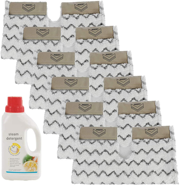 Copy of Cover Pads for SHARK Steam Cleaner Mop Dirt Grip S6001 S6003 Klik n' Flip (Pack of 6) + 500ml Detergent