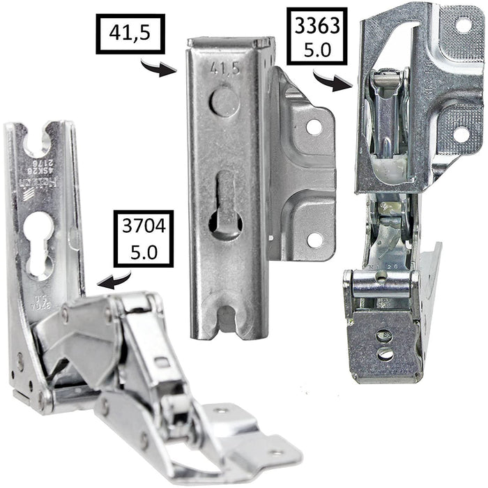Door Hinge for KUPPERSBUSCH Fridge Freezer - 3363 3362 5.0 41,5 Integrated Left and Right Hinges Pair