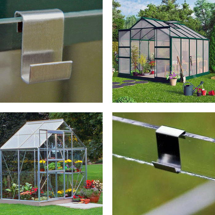 Greenhouse W + Z Clips Spring Wire Glazing Fixing Clamp Overlap Clip 