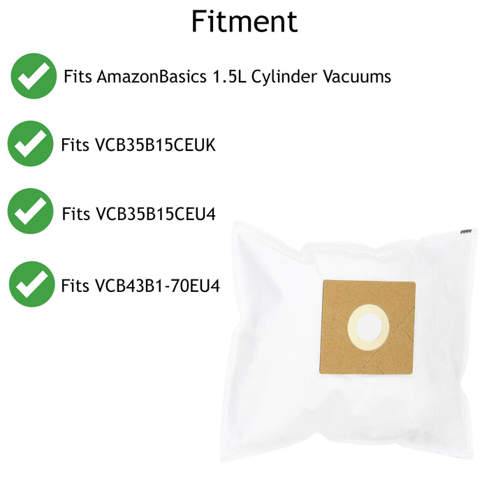 Dust Bags for AMAZONBASICS VCB35B15CEUK VCB35B15CEU4 1.5L Vacuum G51 x 10 Fresh