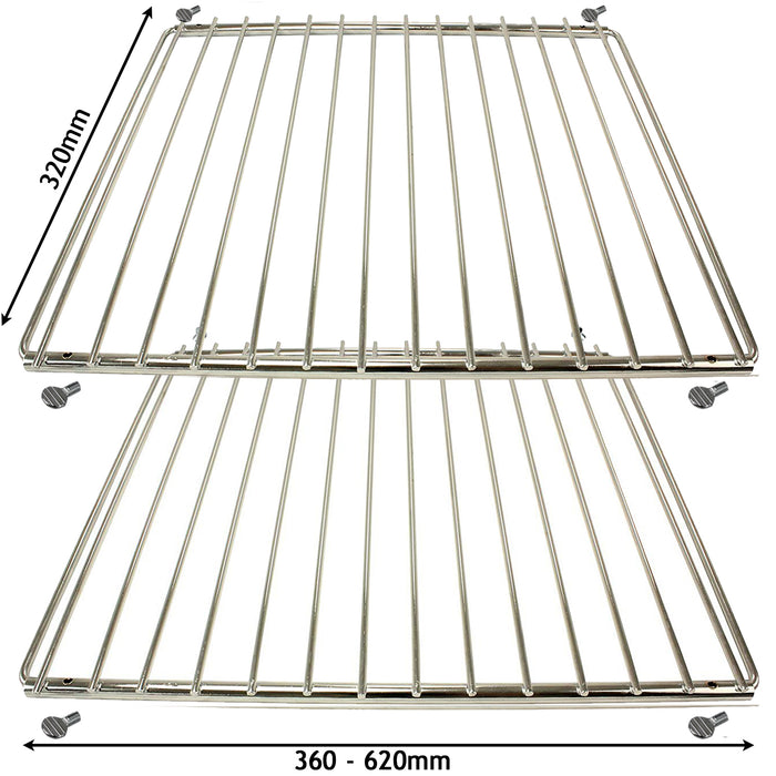 Adjustable Extendable Oven Shelf (320 x 360-620mm, Pack of 2)