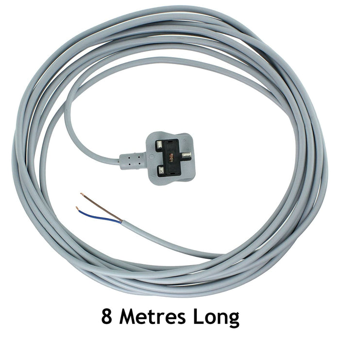 Mains Cable for NUMATIC HENRY HETTY Vacuum Cleaner Hoover Lead Grey 8M Replacement