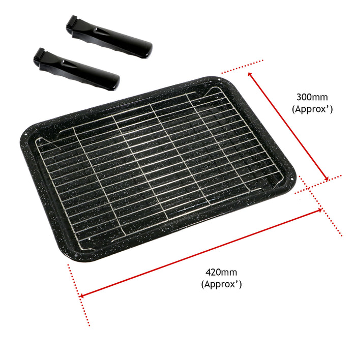 Large Grill Pan, Rack & Dual Detachable Handles for TEKA Oven Cookers