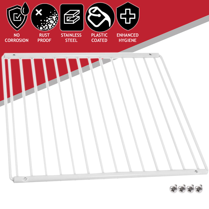 Fridge Shelf for WHIRLPOOL Adjustable Plastic Coated White Extendable Shelves (Pack of 2)