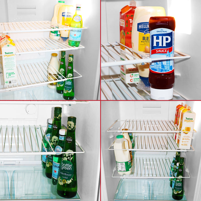 Fridge Shelf for HOTPOINT Adjustable Plastic Coated White Rack Extendable Arms