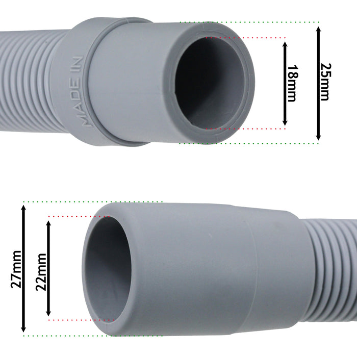 Fill Water Pipe Drain Hose Extension Outlet Kit for AEG ELECTROLUX ZANUSSI Washing Machine 2.5m