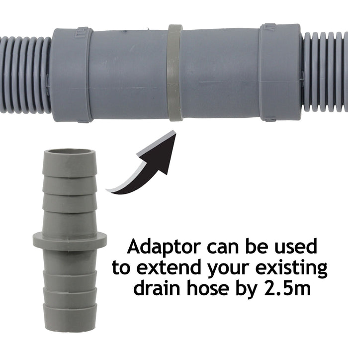 Fill Water Pipe Drain Hose Extension Outlet Kit for BAUMATIC BLOMBERG GRUNDIG Washing Machine 2.5m