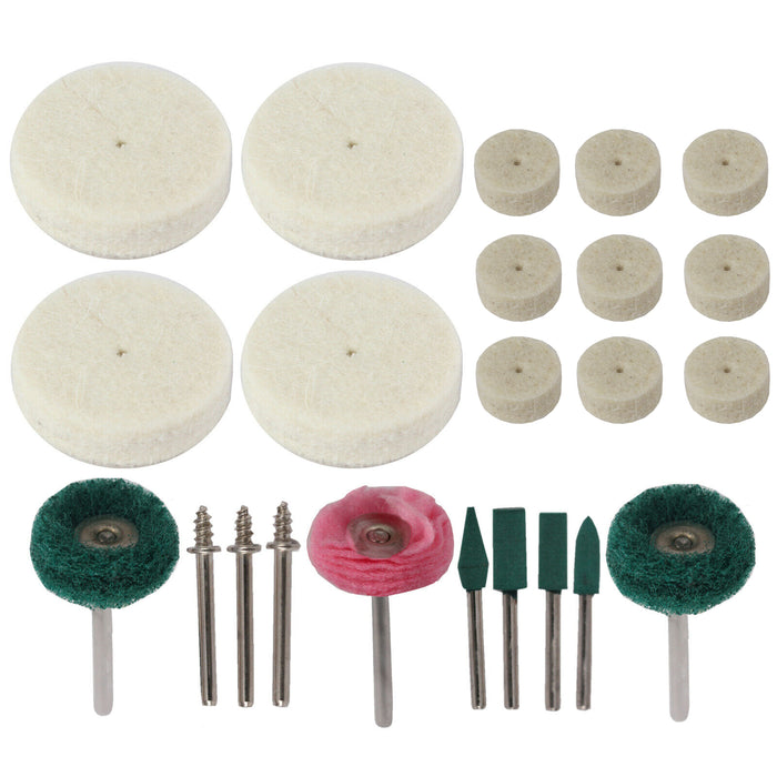 23 Piece Buffing Polishing Drill Bit Set Fine Grinding Wheel Accessory Kit 3.2mm