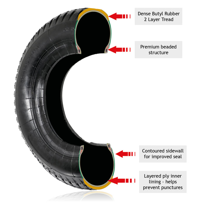 Universal Wheelbarrow Wheel Tyre & Inner Tube 3.50‑8 14"