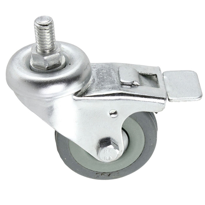 Universal 50mm M10 Threaded Castor Wheels Swivel Braked Non-Marking Caster (Pack of 4)