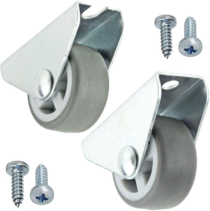 Castor Wheel Caster Wheels 32mm 1'' Mini + Screws Divan Bed Drawer Cabinet x 2